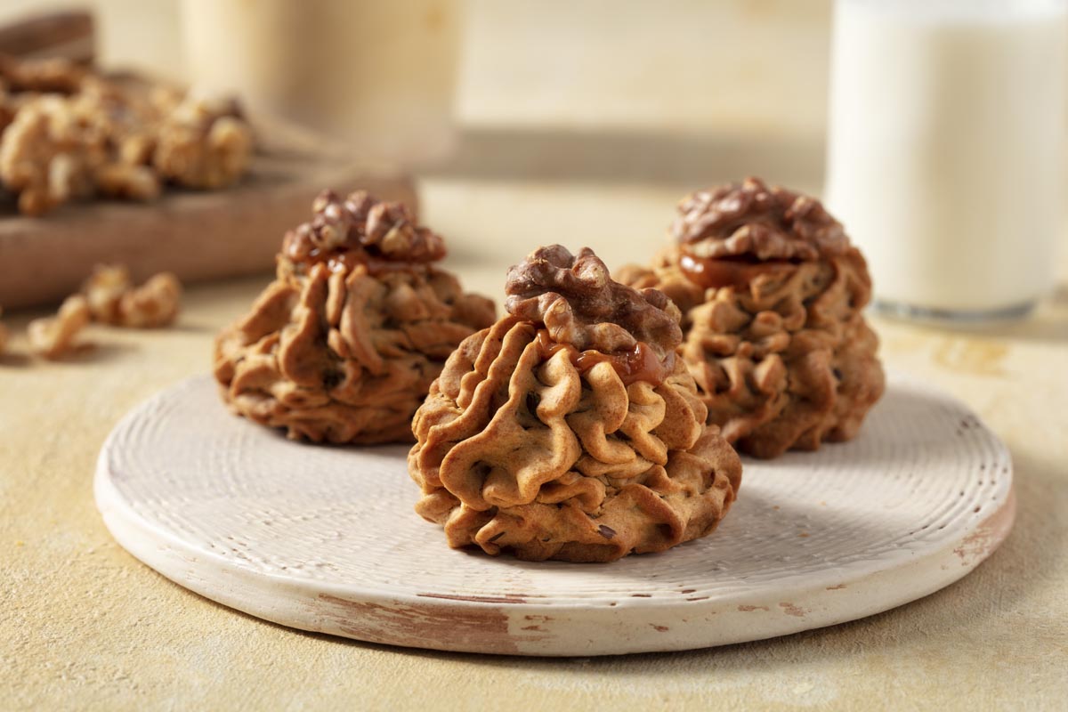 Glutensiz Cevizli Karamelli Kurabiye